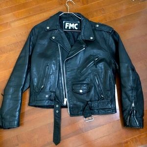 Asos Plus Size Vintage Leather Biker Moto Jacket